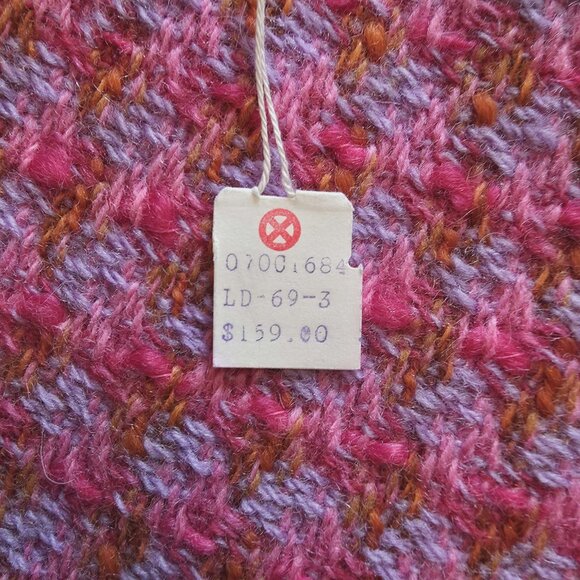 VINTAGE HAND STITCHED DOUBLE-BREASTED WOOL FEEL PINK COAT. WOMENS SMALL - Picture 14 of 16